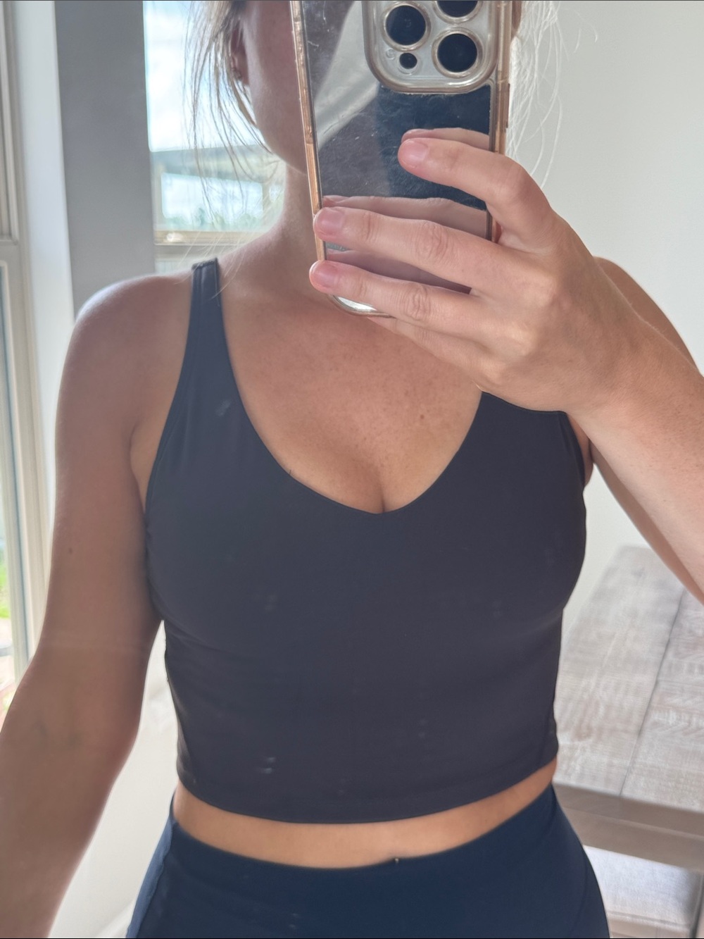 Women’s V-Neck Cropped Tank Top Activewear Workout - Deep Greyish Chocolate